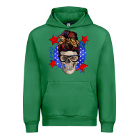 Emerald American mom skull Urban Hoodie - Zillion Design Studio