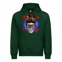 Forest Green American mom skull Urban Hoodie - Zillion Design Studio