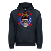 Navy American mom skull Urban Hoodie - Zillion Design Studio