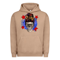 Pigment Burro American mom skull Urban Hoodie - Zillion Design Studio