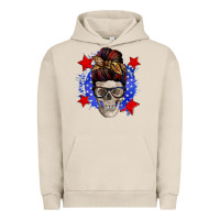 Pigment French Oak American mom skull Urban Hoodie - Zillion Design Studio