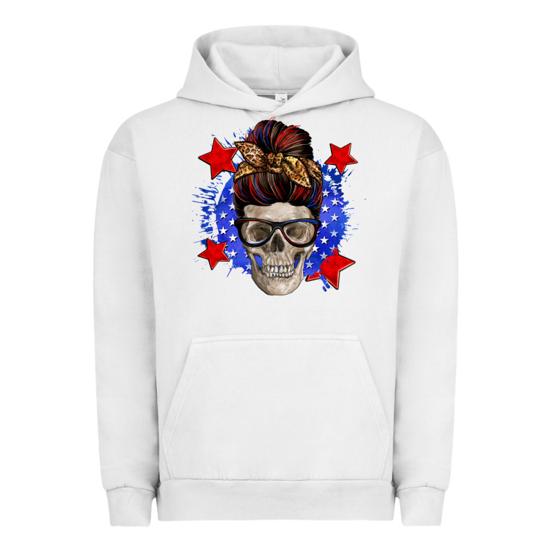 American Mom Skull Urban Hoodie by Zillion Design Studio | Teevron