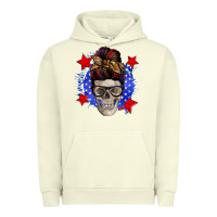 Pigment Pistachio American mom skull Urban Hoodie - Zillion Design Studio