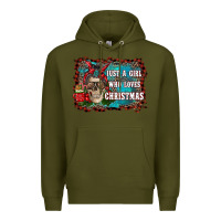 Army Green just a girl who loves christmas Premium Hoodie - RanaPortraitStore