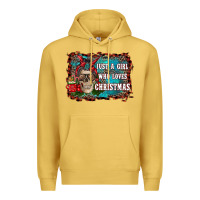 Antique Gold just a girl who loves christmas Premium Hoodie - RanaPortraitStore