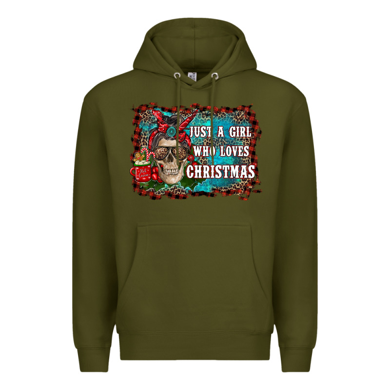 Just A Girl Who Loves Christmas Premium Hoodie by RanaPortraitStore | Teevron