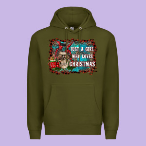 Just A Girl Who Loves Christmas Premium Hoodie Designed By Ranaportraitstore