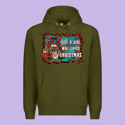 Just A Girl Who Loves Christmas Premium Hoodie Designed By Ranaportraitstore