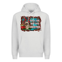 Dove Grey just a girl who loves christmas Premium Hoodie - RanaPortraitStore