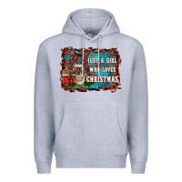 Heather Grey just a girl who loves christmas Premium Hoodie - RanaPortraitStore
