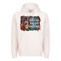 Pale Pink just a girl who loves christmas Premium Hoodie - RanaPortraitStore