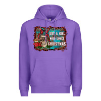 Purple just a girl who loves christmas Premium Hoodie - RanaPortraitStore