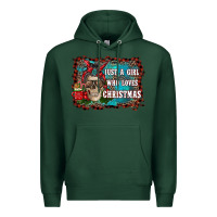 Sports Green just a girl who loves christmas Premium Hoodie - RanaPortraitStore