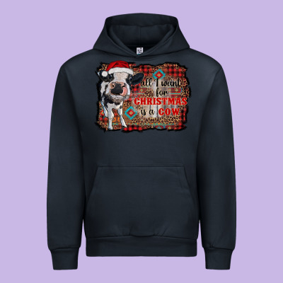 All I Want For Christmas Is A Cow Aztec Urban Hoodie Designed By Ranaportraitstore
