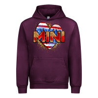 Mauve Wine American mini heart Urban Hoodie - Zillion Design Studio