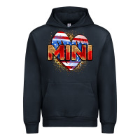 Navy American mini heart Urban Hoodie - Zillion Design Studio