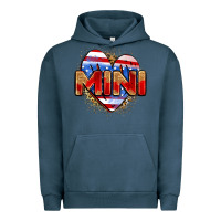 Pigment Midnight Navy American mini heart Urban Hoodie - Zillion Design Studio