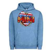 Pigment Pebble Blue American mini heart Urban Hoodie - Zillion Design Studio