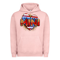 Pigment Salmon American mini heart Urban Hoodie - Zillion Design Studio