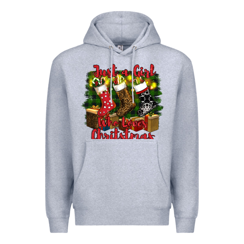 Just A Girl Who Loves Christmas Premium Hoodie by RanaPortraitStore | Teevron