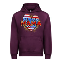 Mauve Wine American mama heart Urban Hoodie - Zillion Design Studio