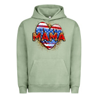 Pigment Oil Green American mama heart Urban Hoodie - Zillion Design Studio
