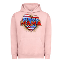 Pigment Salmon American mama heart Urban Hoodie - Zillion Design Studio