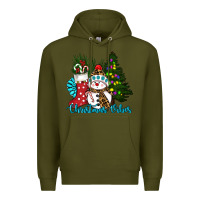 Army Green christmas vibes Premium Hoodie - RanaPortraitStore