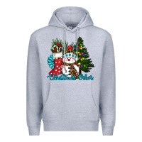 Heather Grey christmas vibes Premium Hoodie - RanaPortraitStore