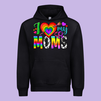 I Love My Moms Urban Hoodie Designed By Texasbilliewilder