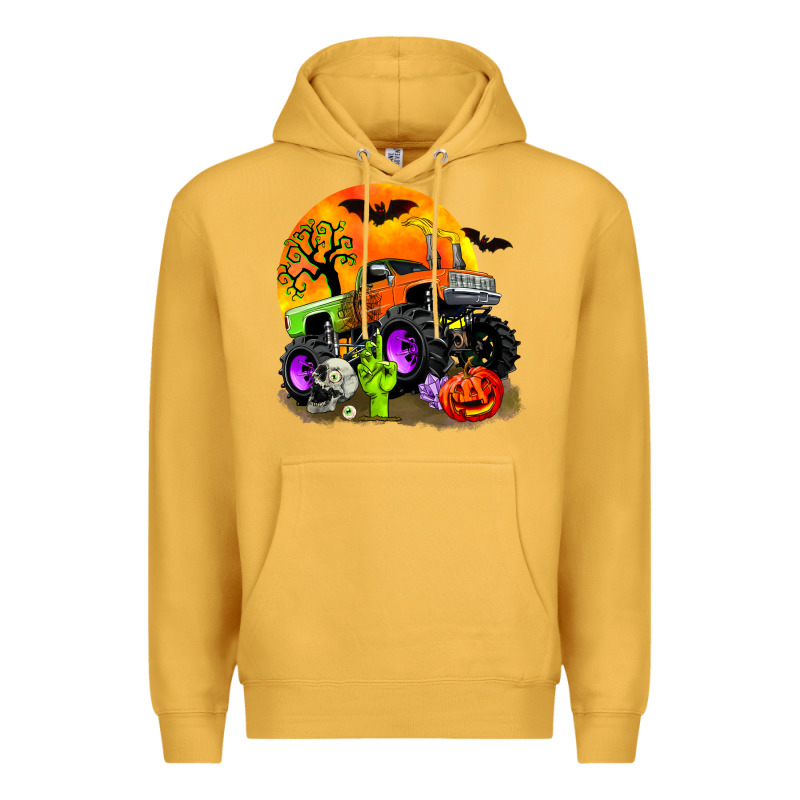 Halloween Monster Truck Premium Hoodie by Zillion Design Studio | Teevron