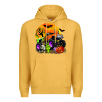 Mustard halloween monster truck Premium Hoodie - Zillion Design Studio