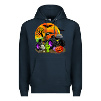 Navy halloween monster truck Premium Hoodie - Zillion Design Studio