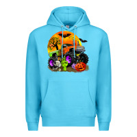 Ocean Blue halloween monster truck Premium Hoodie - Zillion Design Studio