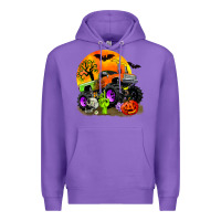 Purple halloween monster truck Premium Hoodie - Zillion Design Studio