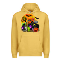Antique Gold halloween monster truck Premium Hoodie - Zillion Design Studio