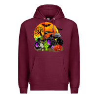 Burgundy halloween monster truck Premium Hoodie - Zillion Design Studio