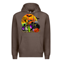 Coffee halloween monster truck Premium Hoodie - Zillion Design Studio