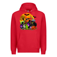 Red halloween monster truck Premium Hoodie - Zillion Design Studio