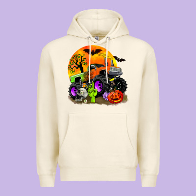 Halloween Monster Truck Premium Hoodie Designed By Zillion Design Studio