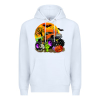 White halloween monster truck Premium Hoodie - Zillion Design Studio