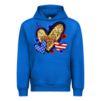 Cobalt American flag heart leopard Urban Hoodie - Zillion Design Studio