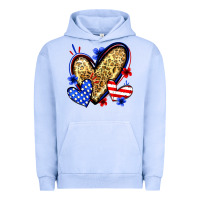 Pigment Grape Ice American flag heart leopard Urban Hoodie - Zillion Design Studio