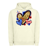 Pigment Pistachio American flag heart leopard Urban Hoodie - Zillion Design Studio