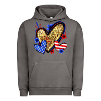Pigment Tornado American flag heart leopard Urban Hoodie - Zillion Design Studio