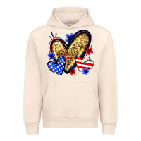 Sandshell American flag heart leopard Urban Hoodie - Zillion Design Studio