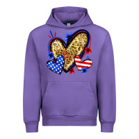 Tulip American flag heart leopard Urban Hoodie - Zillion Design Studio