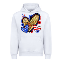 White American flag heart leopard Urban Hoodie - Zillion Design Studio