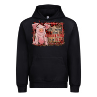 Black all i want for christmas is a pig sitting pig Urban Hoodie - RanaPortraitStore