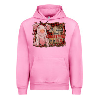 Fuchsia Pink all i want for christmas is a pig sitting pig Urban Hoodie - RanaPortraitStore